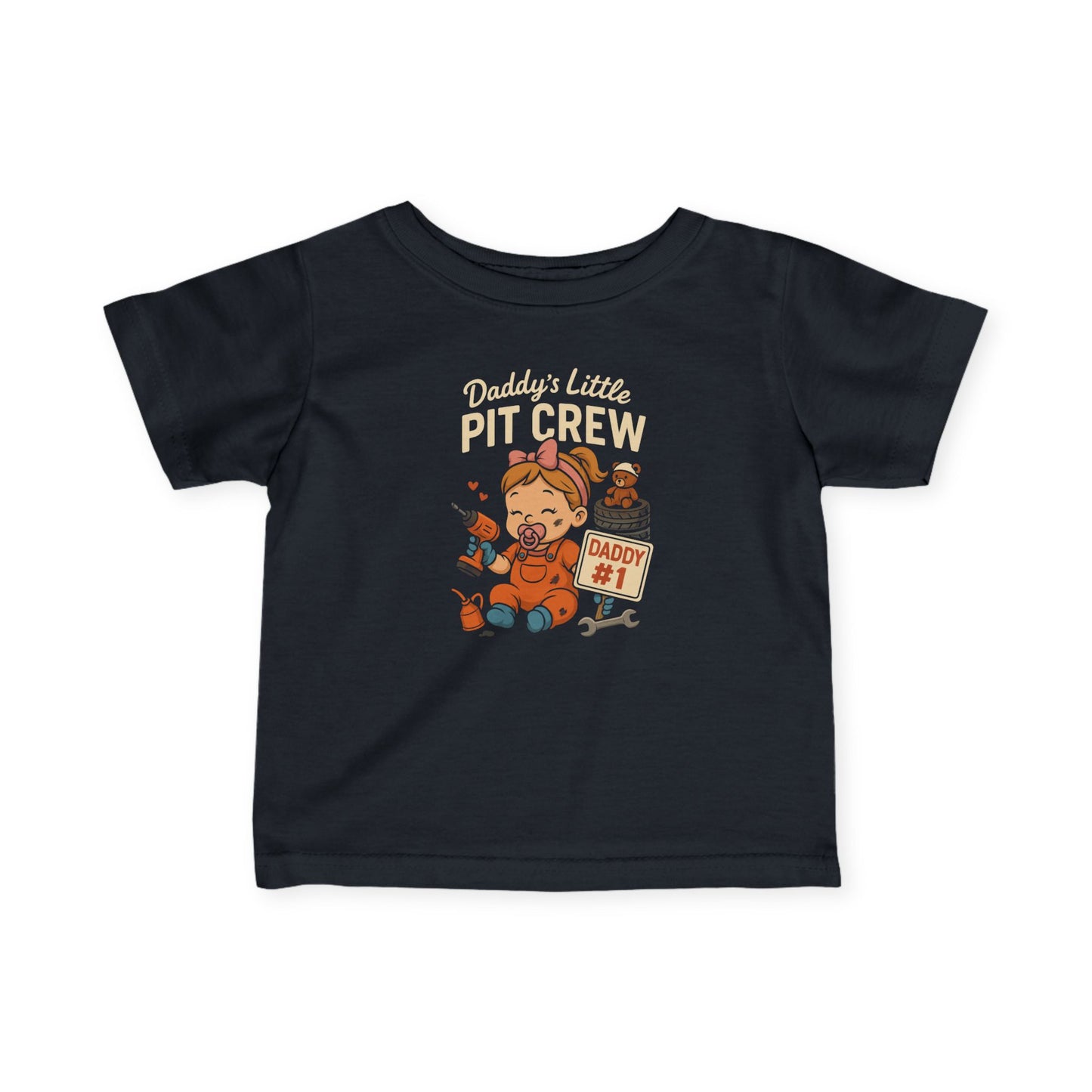 "Daddy's Little Pit Crew" Girl Infant Tee