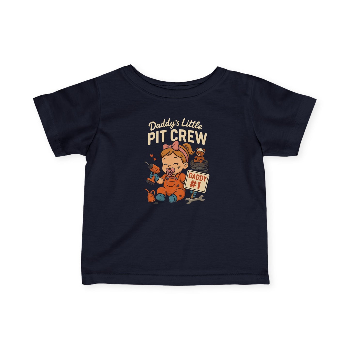 "Daddy's Little Pit Crew" Girl Infant Tee