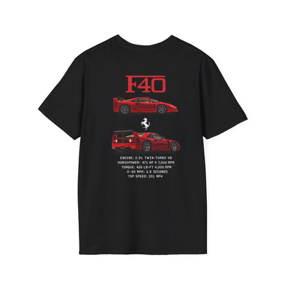 Ferrari F40 Specs Tee