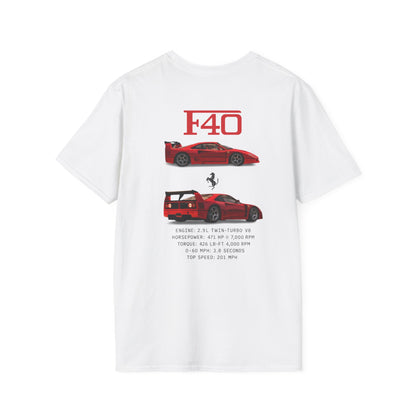 Ferrari F40 Specs Tee